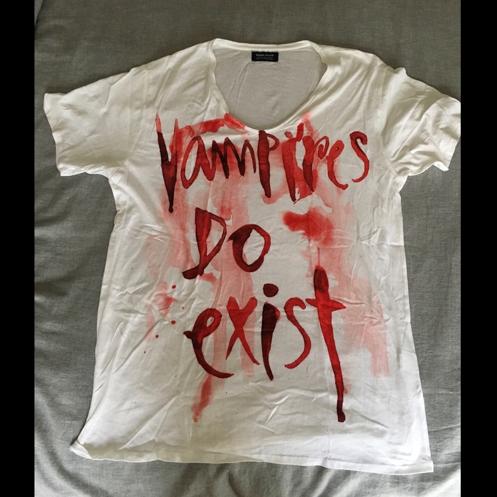 Zara Youth Halloween “Vampires do exist” T-shirt